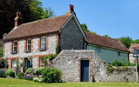Scottish stone house exterior garden